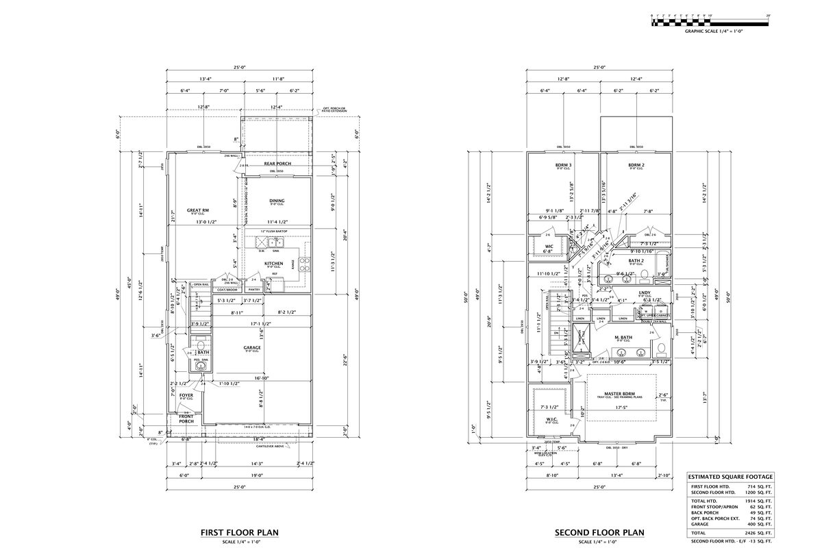Mt. Vernon first- and second-floor plan drawing